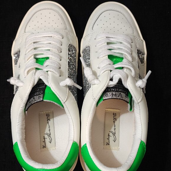 Vintage Havana Positivity 1 Green & White Sparkle Sneakers - Woman's Size 8 - Picture 5 of 11